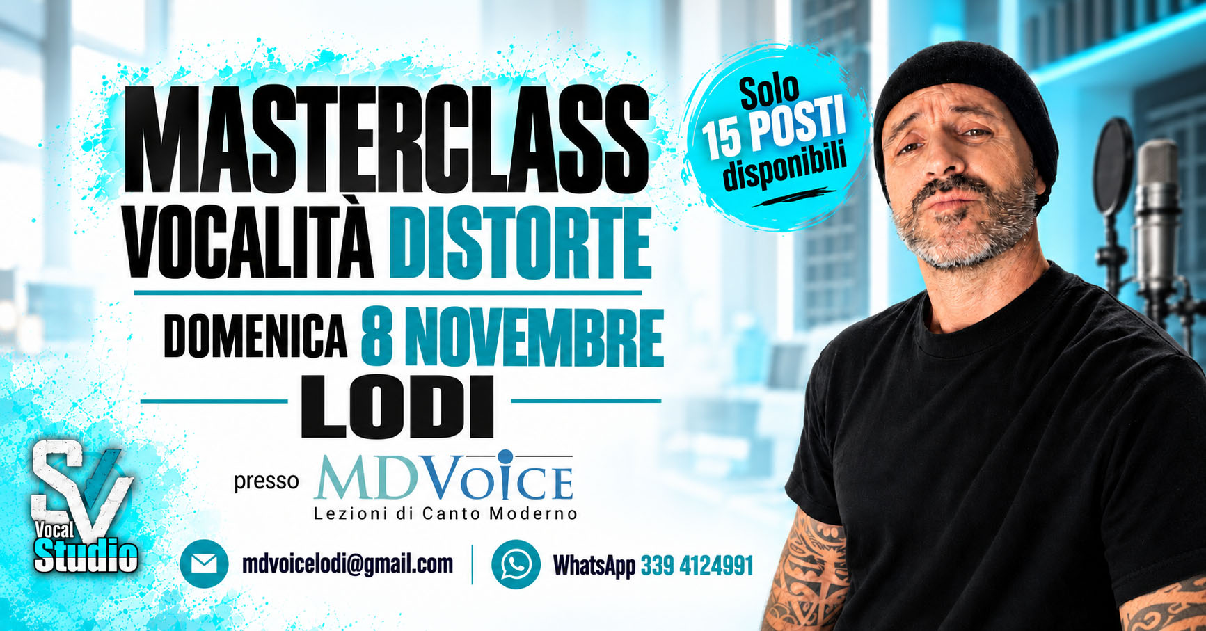 Masterclass di Vocalità Distorte a Lodi con Simone Volpin - 8 novembre 2026